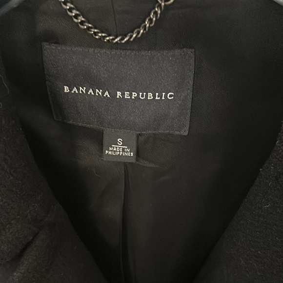 Banana republic short, black, pea coat, double breasted size small like new - Picture 2 of 6
